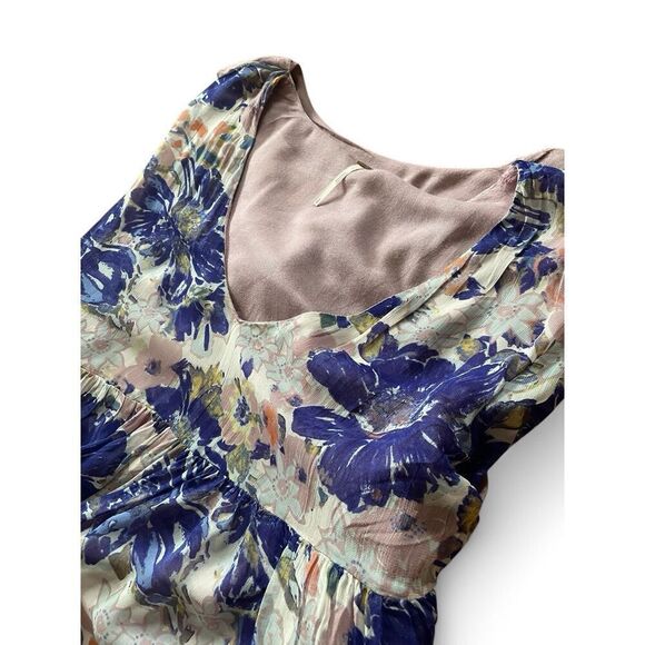 Free People Alice Vested Layered Dress Floral Purple Sz SP Flowy Excellent Cond. - Picture 7 of 8